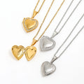 18K Gold Plated Zirconia Heart Locket Necklace Trendy Stainless Steel Fashion Jewelry Wholesale