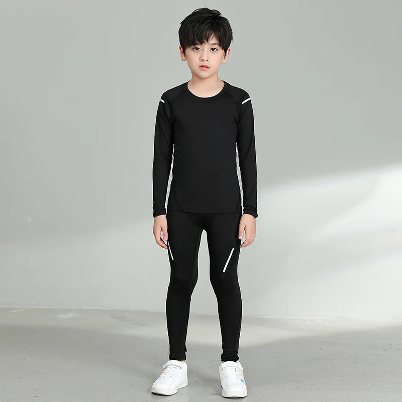 Boys Clothing Sets 5-6 Years Sport Clothes Tight Leggings Snd Long Sleeve Shirts Two Piece Track Suit for Kids Boys