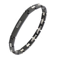 Fashion High Quality Jewelry Wholesale IP Black Stainless Steel Bracelet Men's Jewelry with 5A Cubic Zirconia Inlay Casual Wear