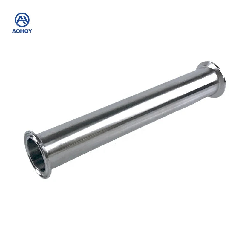 Aohoy 2\"-12\" Sanitary Jacket Spool Tube 304 316l Stainless Steel Seamless Round with Clamp Ends Polished Surface
