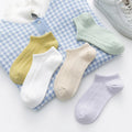 Wholesale Summer Pastel Colors Short Socks Plain Cotton Low Cut Boat Socks Set for Women