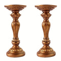Golden Hand-painted Baroque Model Resin Candlesticks with Intricate Floral Carvings Wedding Altar Decor