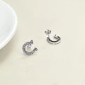 Fine Women Jewelry 925 Sterling Silver Oxidized Horseshoe Shape U Stud Earrings