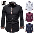 Liu Ming Cheap Wholesale Fashion Men Casual Business Printed Long Sleeve Plus Size Shirt