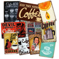 Coffee Menu Custom Decor Wall bar Crafts Old Printing Retro Plate Lounge Vintage Metal Poster logo Tin Signs for Sale