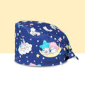 New Super Hero Printing Medical Scrubs Hat Doctors Hospital Nurse Hat Cotton Scrub Hat Pet Vet with Buttons Dentist Work Hat
