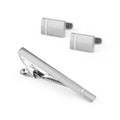 Daili Fashion Men's Accessories Set Plain Metal Tie Clip & Cufflinks with Tie Bar for Suits and Ties for Weddings and Gifts