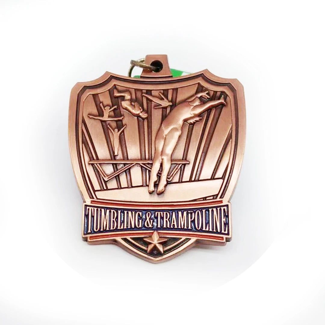 Custom Plated Metal Medals Medallion with Ribbon
