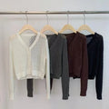 Winter Women Loose Sweaters Lady Cardigan Warm Knitted Sweater Jacket V-neck Cardigan Hollowed Out Button Knitwear