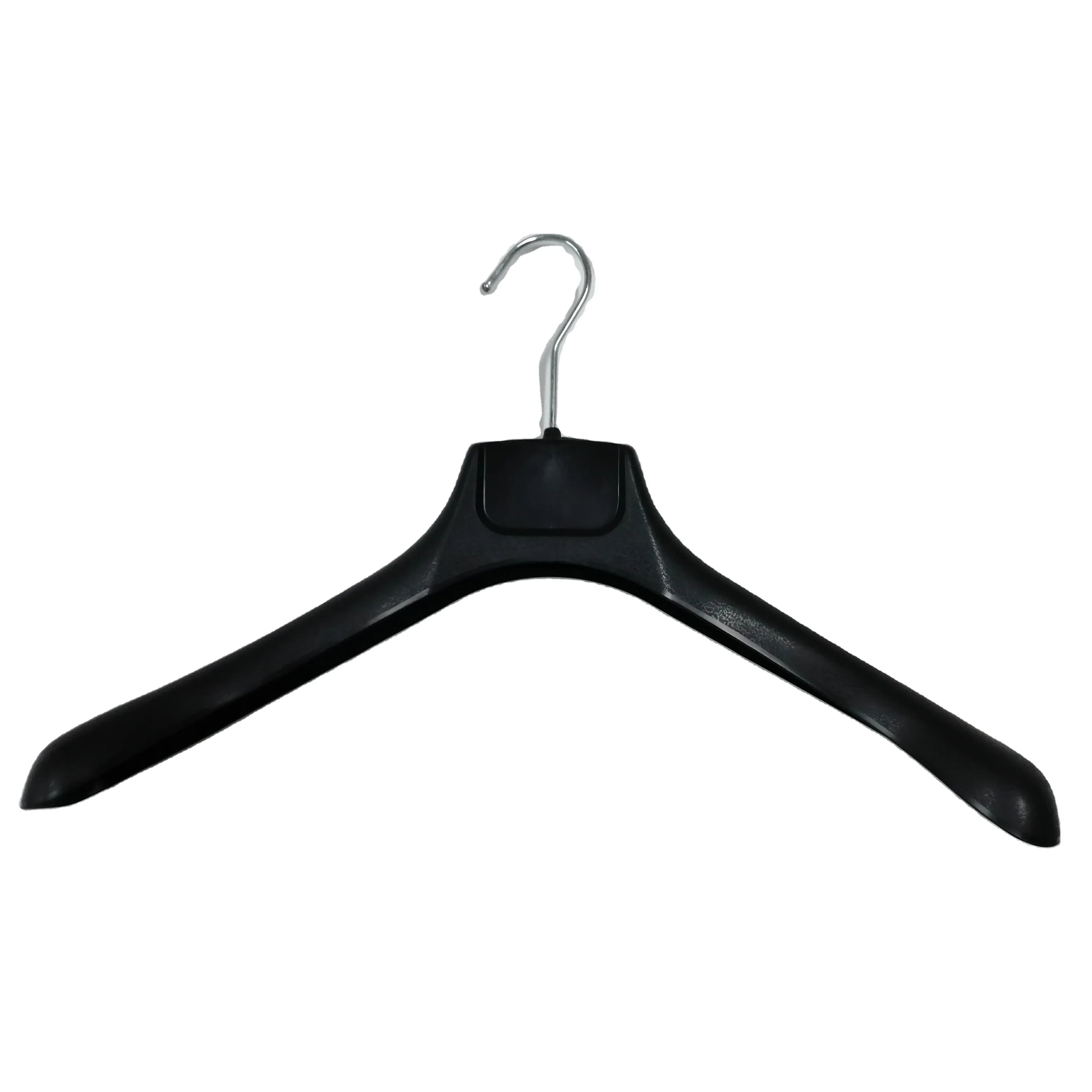 42cm Black Plastic Flexible Wardrobe Supermarket Clothing Adult Coat Suit Hanger for Garment