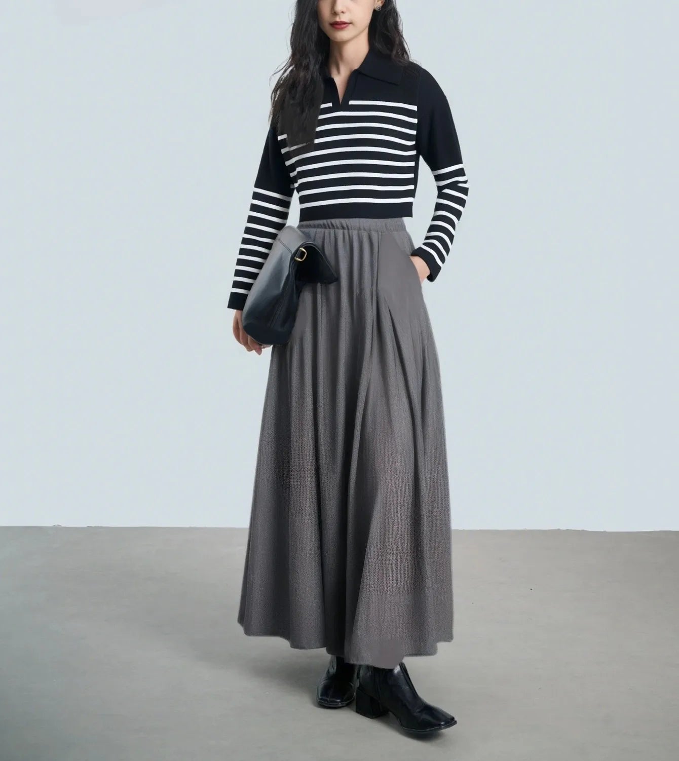 Favorable Price Knitted Polo Shirt Turn-Down Collar Basic Tops Autumn Casual Women's Pullover