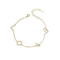 YFN Jewelry Sterling Silver 925 Jewellery Gold Plated Letter Love Link Chain Bracelet
