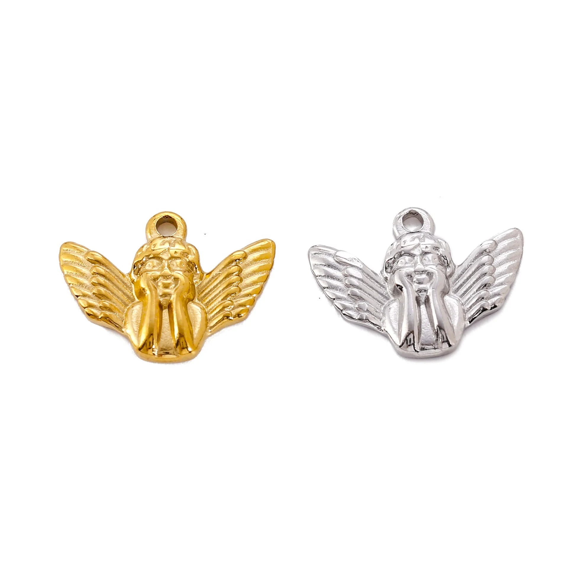 316 Stainless Steel Angle Charms Pendant for Necklace Charms Jewelry Making