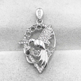 Sterling Silver 3*3mm Semi Mount Pendant Empty Frame Blank Support Setting S925 Base Holder Without Center Stone for DIY Inlay
