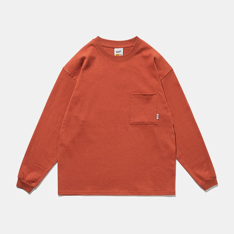 Mens T Shirts Long Sleeve Casual T Shirt 100% Cotton Custom Logo Blank OEM Service Knitted Plain Dyed Summer Blanks Clothes