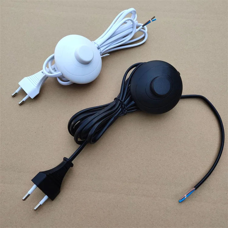 Lamp Base Holder Power Cord Cable E26 E27 EU Hanging Pendant LED Light Lamp Socket Cord Adapters With Switch Foot Pedal Switch