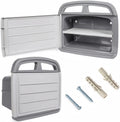 Weatherproof Adjustable Wall Mounted Plastic Garden Water Hose Holder with 2 Shelves Anti-UV Storage Compartment 35x16x32cm