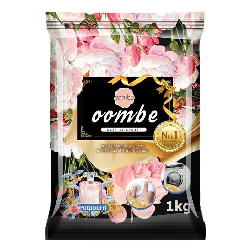 Best Selling Eco Friendly Natural Rose Detergent OEM 1kg Multi-Purpose Apparel Cleaning Laundry Washing Powder
