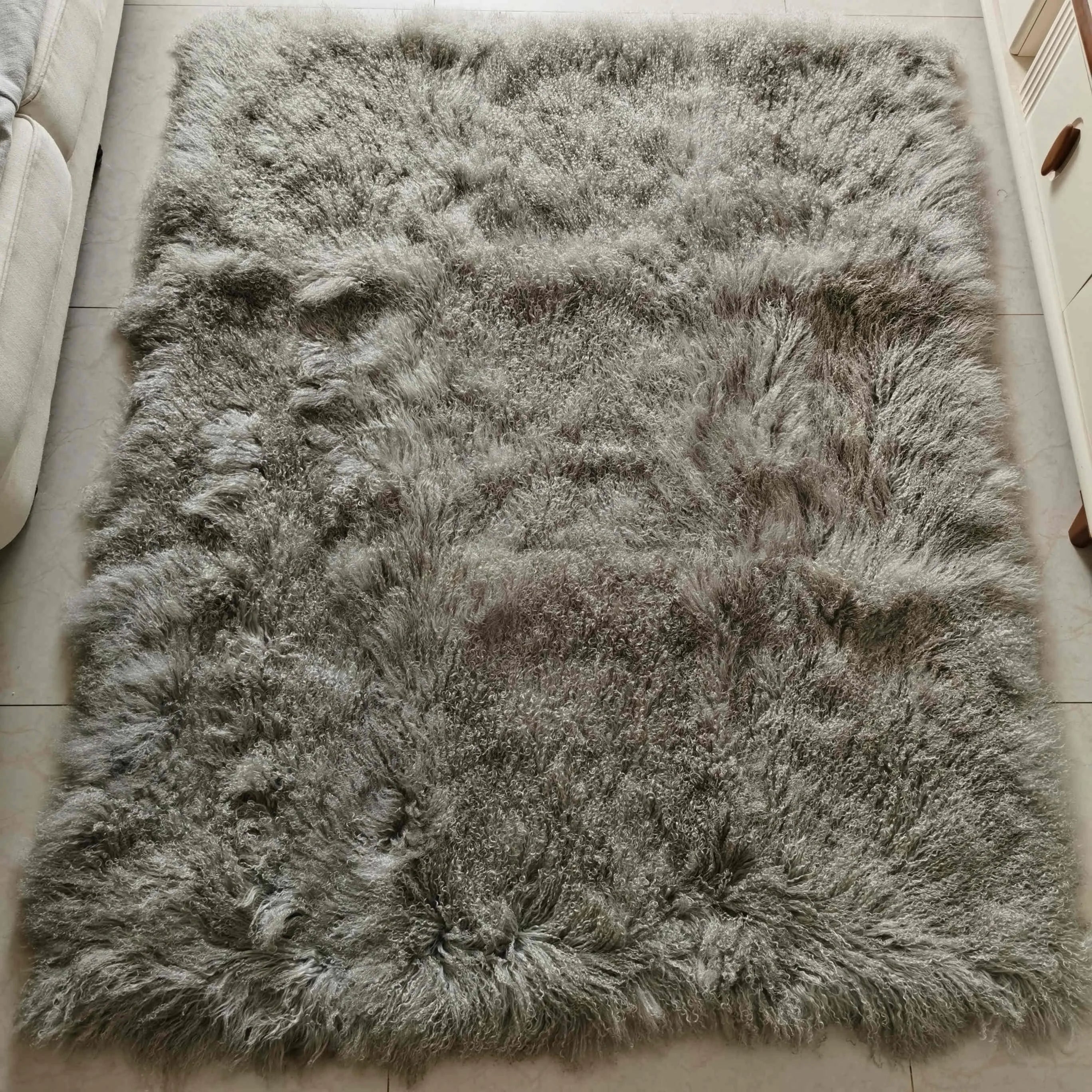 2*4ft 2*3ft 3*6ft Modern Mongolian Curly Sheepskin Fur Throw Blanket High Pile Thick Grade Suede Backed Durable Patchwork Home