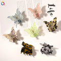 QIYUE Leopard Print Butterfly Shape Acetate Hair Claw Elegant and Stylish Hair Clip