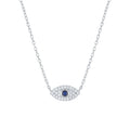 Fashionable 925 Sterling Silver Pendant Necklace for Women Blue Eyes 18K Gold Plated Trendy Style Zircon for Weddings Parties