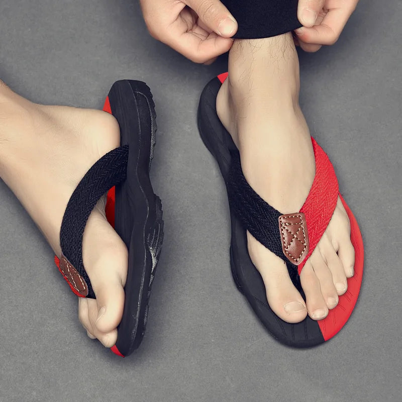 Men Slippers Herringbone Slippers Outdoor Personalized Fashion Soft Sole Wearing Couples Beach Sandals