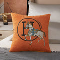 Wholesale Luxury European Jacquard Cushion Cover 45x45 Horse Design Pillow Covers Woven Technique for Hotel & Home Decor