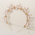 American Style Gold Metal Leaves Rhinestone Headband Fashion Girls  Headpieces  Hair Accessories Wholesale Hairband Headwear