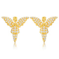 GRA Certified VVS1 Moissanite Angel Earrings 925 Sterling Silver Hiphop Stud Earrings Punk Jewelry for Men Women