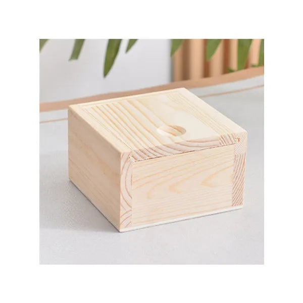Small Mini square Wedding Unfinished Perfume Packing Box Pine Packaging  Wooden Gift Box with Sliding Lid