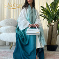 Hafizah 2026 Dubai Luxury Multi Color Ombre Muslim Open Abaya With Hijab