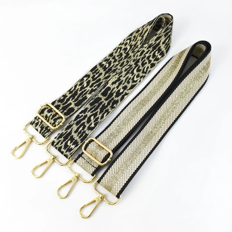 Meetee B-J2121 3.8cm*80-130cm DIY Handbag Accessory Adjustable Leopard-print Bag Strap Crossbody One Shoulder Belt Long Strap