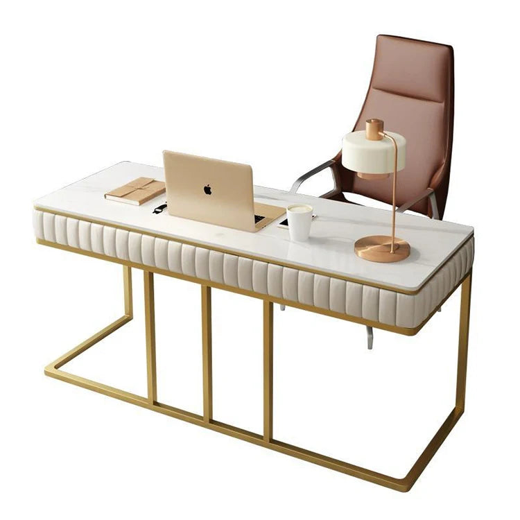 Nordic Modern Light Luxury Marble Desk Minimalist Study Lacquered Writing Desk MegaBDM