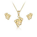 Wholesale Silver 925 Fashion Jewelry Solid Silver Accessories Set Footprints Pendant Earring Set