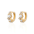 Gemnel Playful Accents with Shell Pearl and Classic Stones Huggie Earrings for Daily Life.