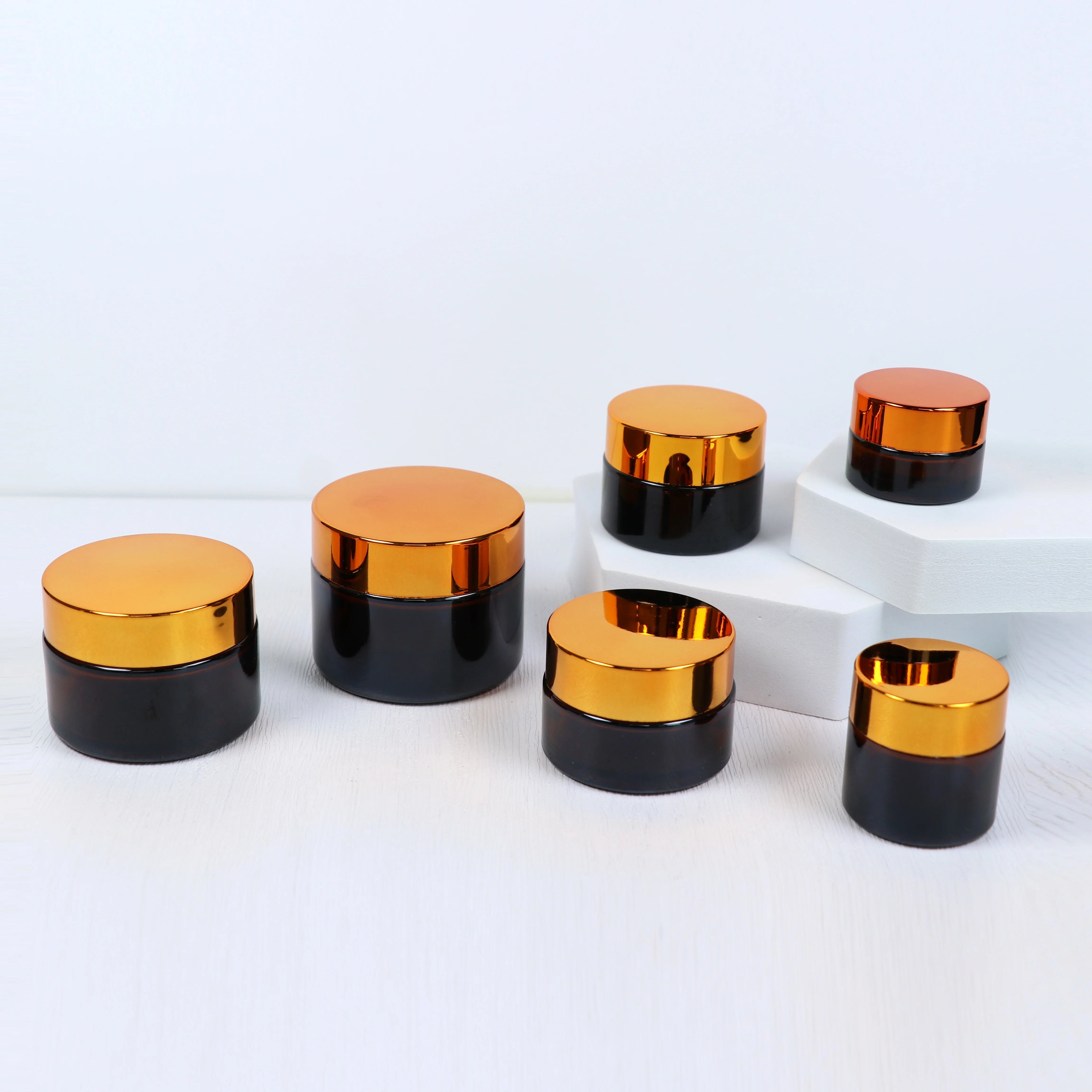 10ml 15ml 20ml 30ml 50ml 60ml 80ml Glass Jar 100ml Amber/frosted/clear Glass Jar Candy Cream Glass Jar