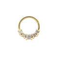 14K Solid Gold Vintage Body Jewelry Nose Rings for Women with Cubic Zirconia Gift