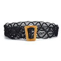 Handmade Women's Braided Knot Belt Bohemian  Waist Belt With Wooden Buckle  Wide Cinch Belt for Dress Jeans