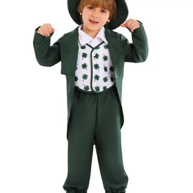 Ireland Day Children's Four-leaf Clover Small Suit School Party Stage Show Costume
