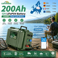 CERRNSS EU Stock Portable RV Home Solar Bluetooth 12V 100Ah 150Ah 300Ah LiFePO4 Battery Pack 24V 200AH Metal Lithium Ion Battery MegaBDM