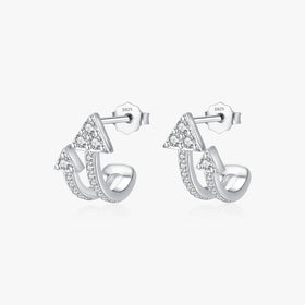 Trendy Party Fit Jewelry for Women Fine Accessories Gifts 925 Sterling Silver Only up Arrow Clear CZ Stud Earrings