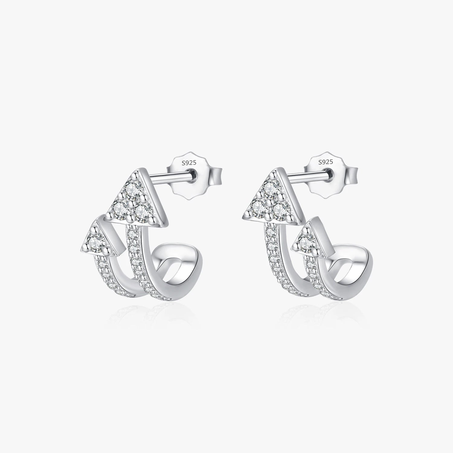 Trendy Party Fit Jewelry for Women Fine Accessories Gifts 925 Sterling Silver Only up Arrow Clear CZ Stud Earrings