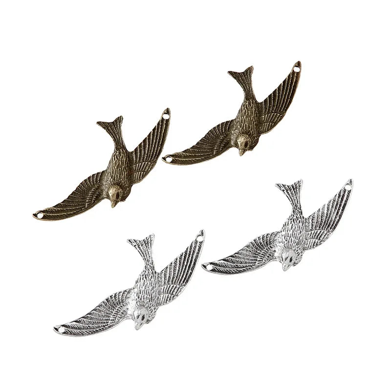 YuenZ 2 Colors Bird Charms Metal Pendant Diy Necklace Jewelry Handmade Accessories 72*40mm D533
