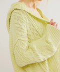 2026 Manufacturer Custom Quality Ladies Hoodie Sweater Women Slouchy Soft Cotton Textured Cable Knit Cardigan With Hooded