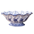 Traditional Chinese Home Decor Ceramic Fruit Plate Bowl Blue and White Porcelain Decor Plate
