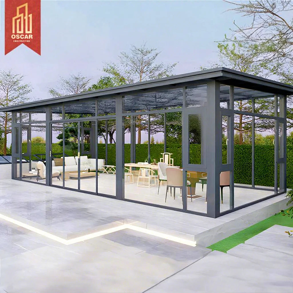 4 Seasion Freestanding Outdoor Garden Custom Aluminum Alloy Greenhouse Sunroom Homes Yard Gardens Plant Growth Gardening Sunroom