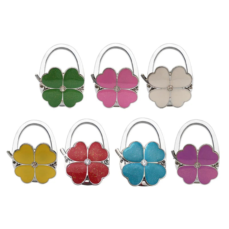 Portable Folding Metal Handbag Hanger Lady Purse Bag Hook for Table Customizable Colors & Plating Handmade Novelty Gift