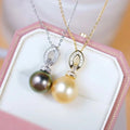 P1641 11-12mm DIY Natural  Freshwater Pearl Charm Pendant Necklace Accessory 925 Sterling Silver Jewelry for Women Without Chain