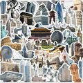 65Pcs Worldwide Famous Building Landmark Travel Stickers for Suitcase Phone Waterproof Vinyl Scenery Stickers