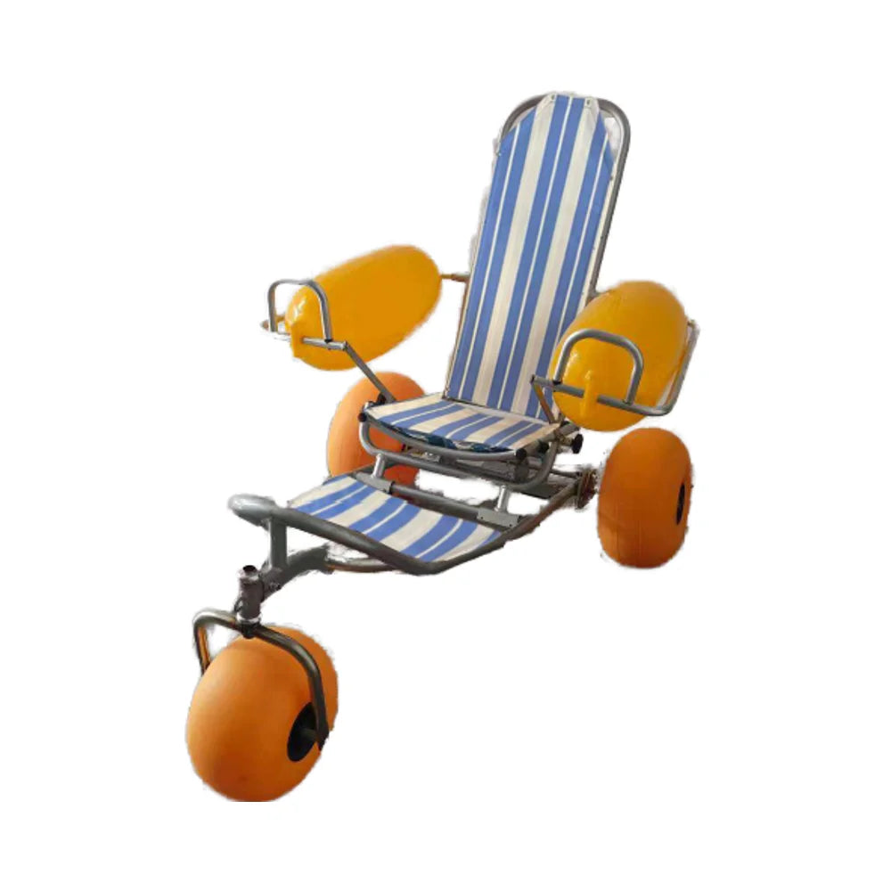 Stainless Steel Folding All Terrain Floating Sand Beach Wheelchair Walking Aids for Outdoor Travelling